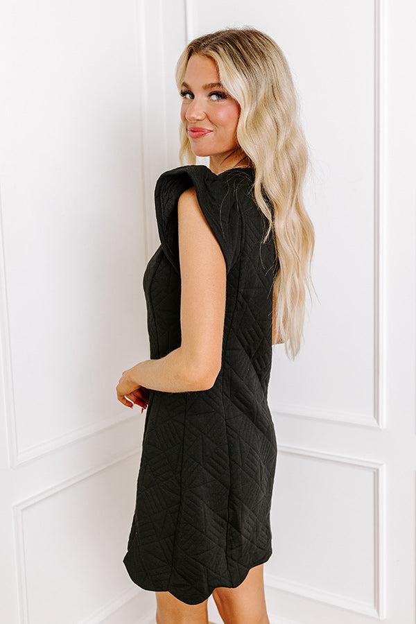 Uptown Party Quilted Mini Dress in Black Product Image