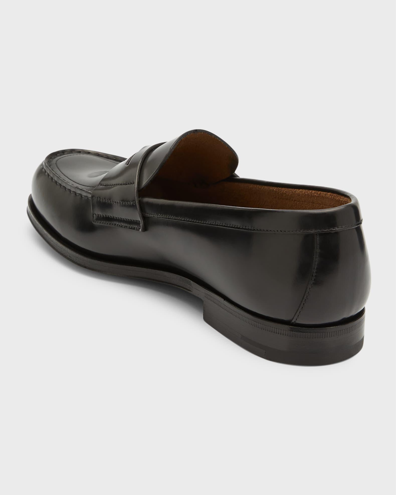 Men's Spazzolato Triangle Logo Penny Loafers Product Image