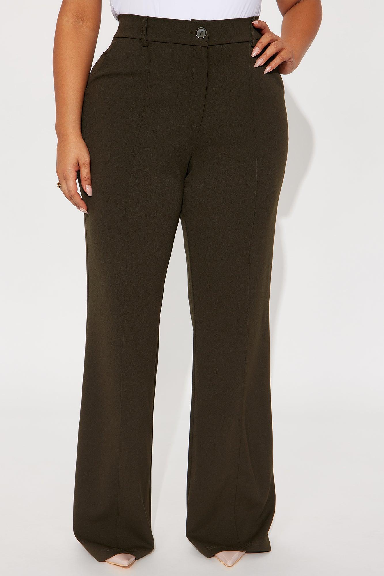 Heidi Wide Leg Trouser Pant - Olive Female Product Image