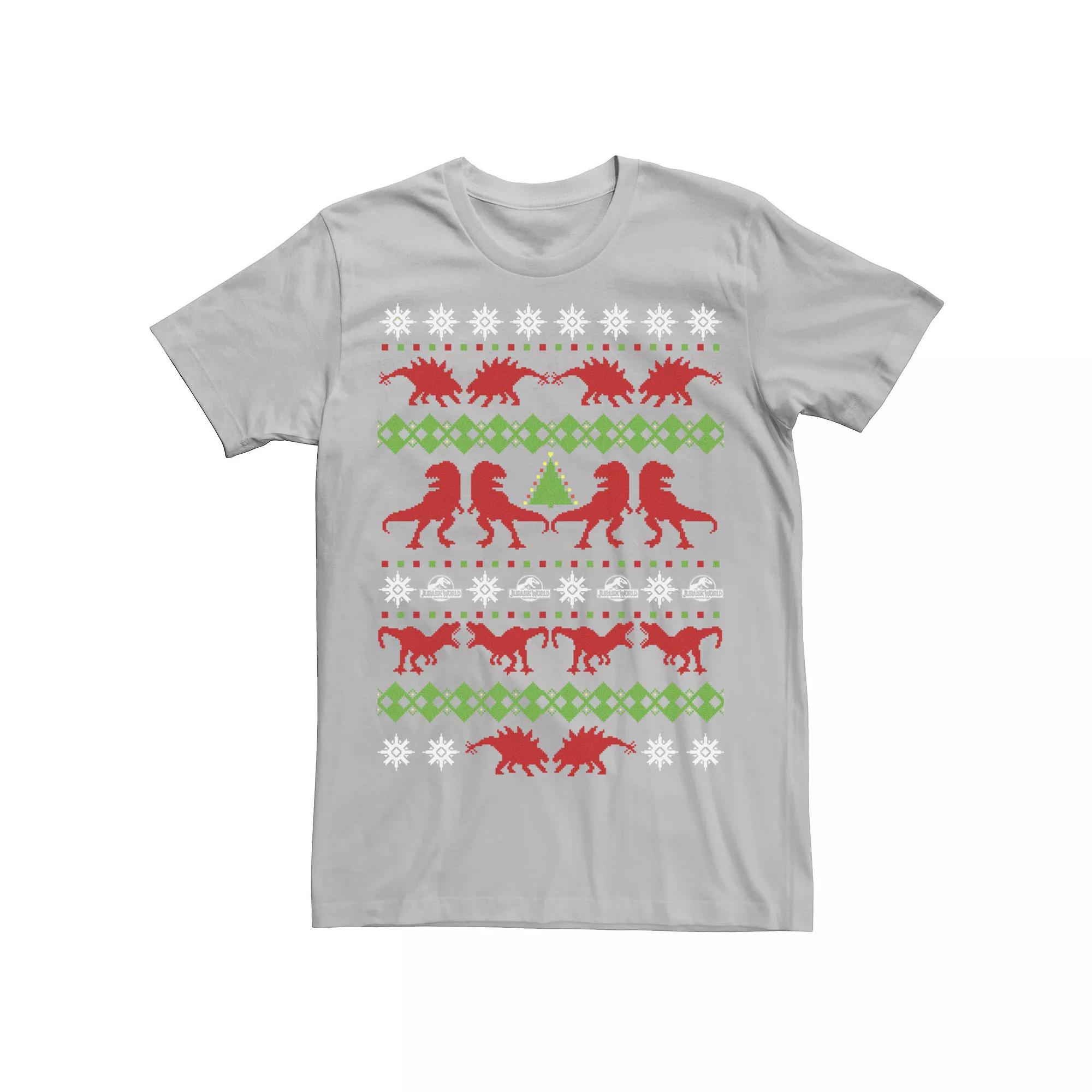 Men's Jurassic World Dino Ugly Holiday Sweater Tee,  Product Image
