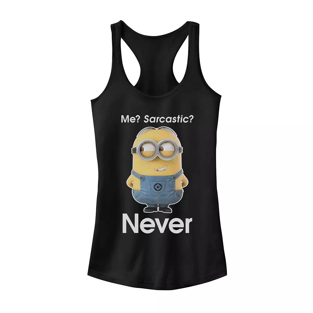 Juniors' Minions Never Sarcastic Tank Top, Girl's,  Product Image