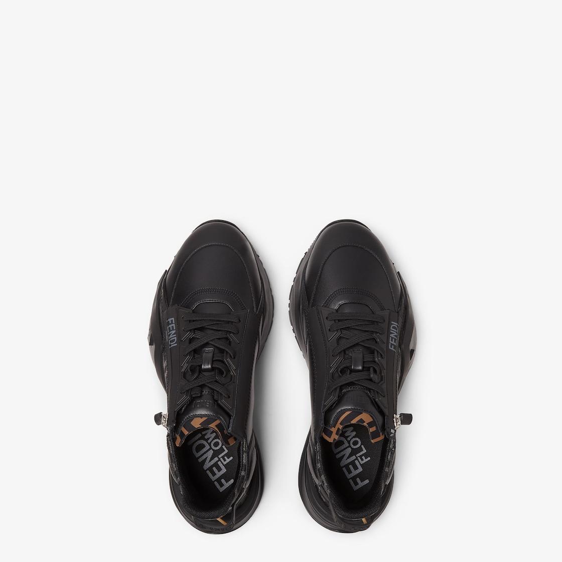 Fendi Flow SneakersBlack leather low-tops Product Image