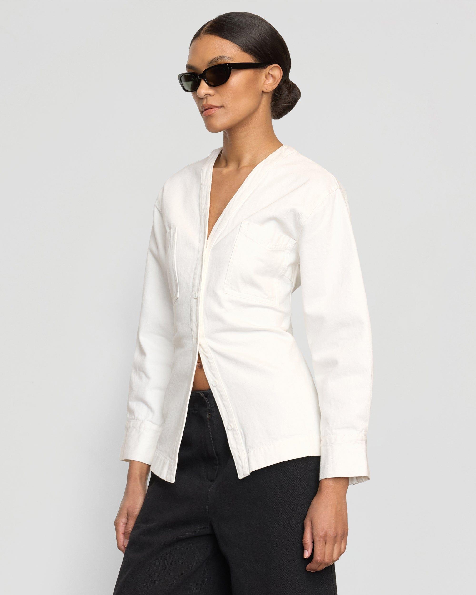 Emmett Structured-Sleeve Denim Jacket Product Image