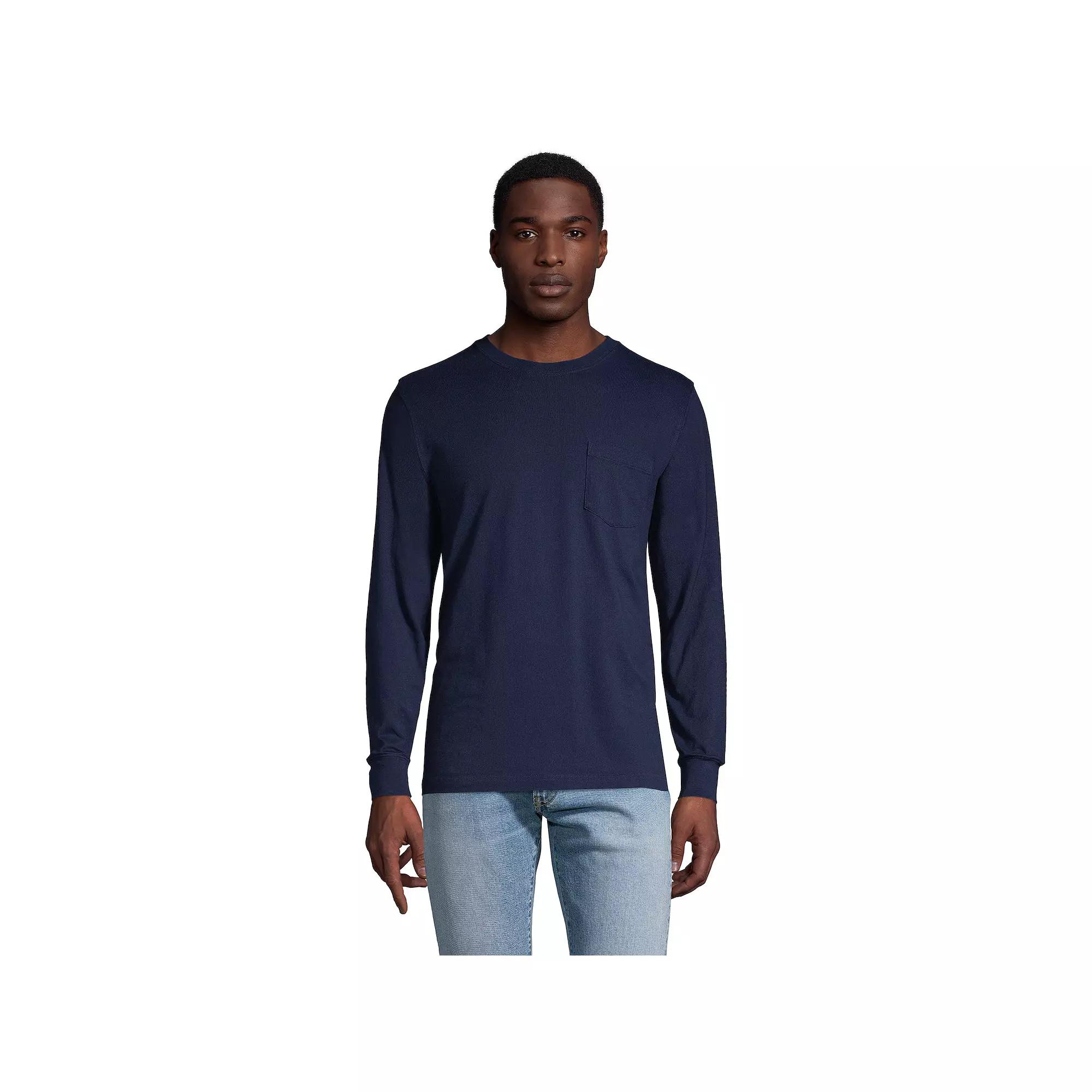 Big & Tall Lands' End Super-T Pocket Tee, Men's,  Product Image