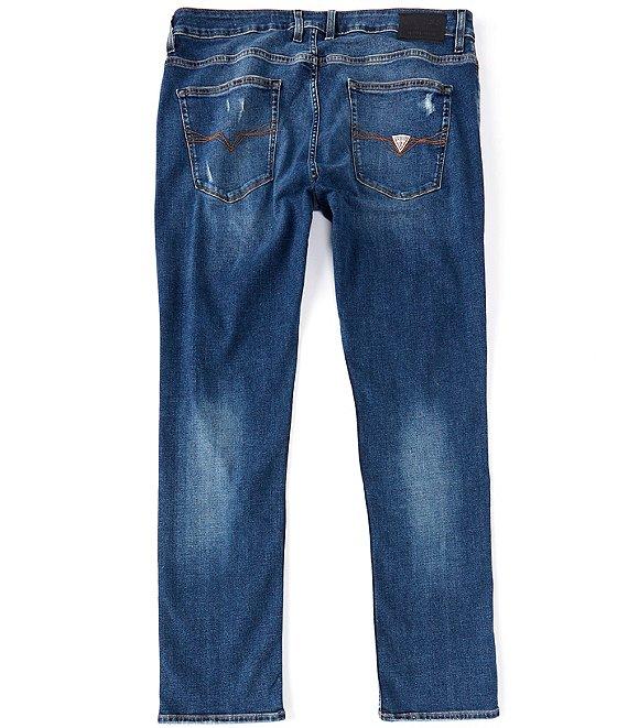 Guess Slim Fit Tapered Destructed Detail Jeans Product Image