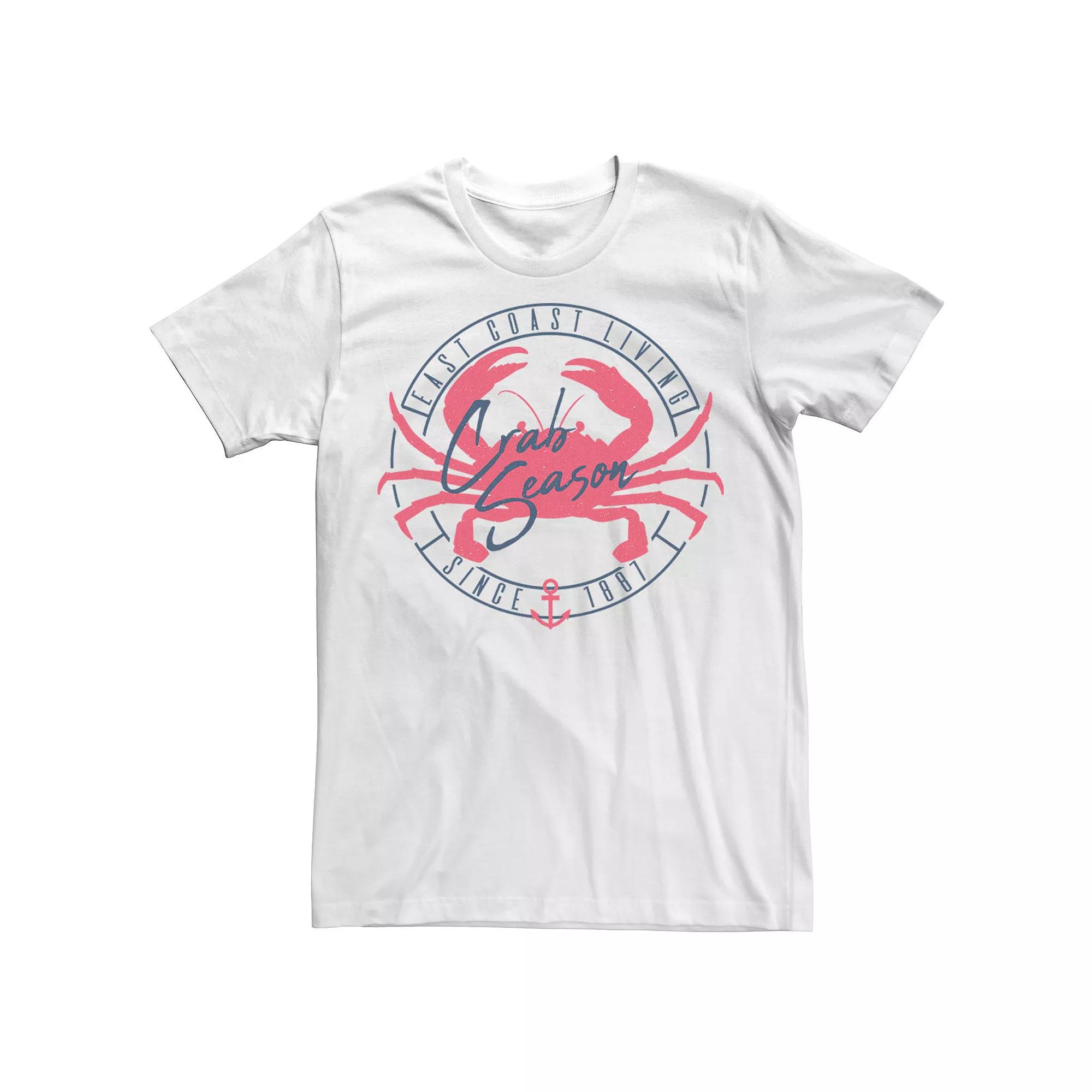 Big & Tall East Coast Living Crab Season Circle Tee, Men's,  Product Image