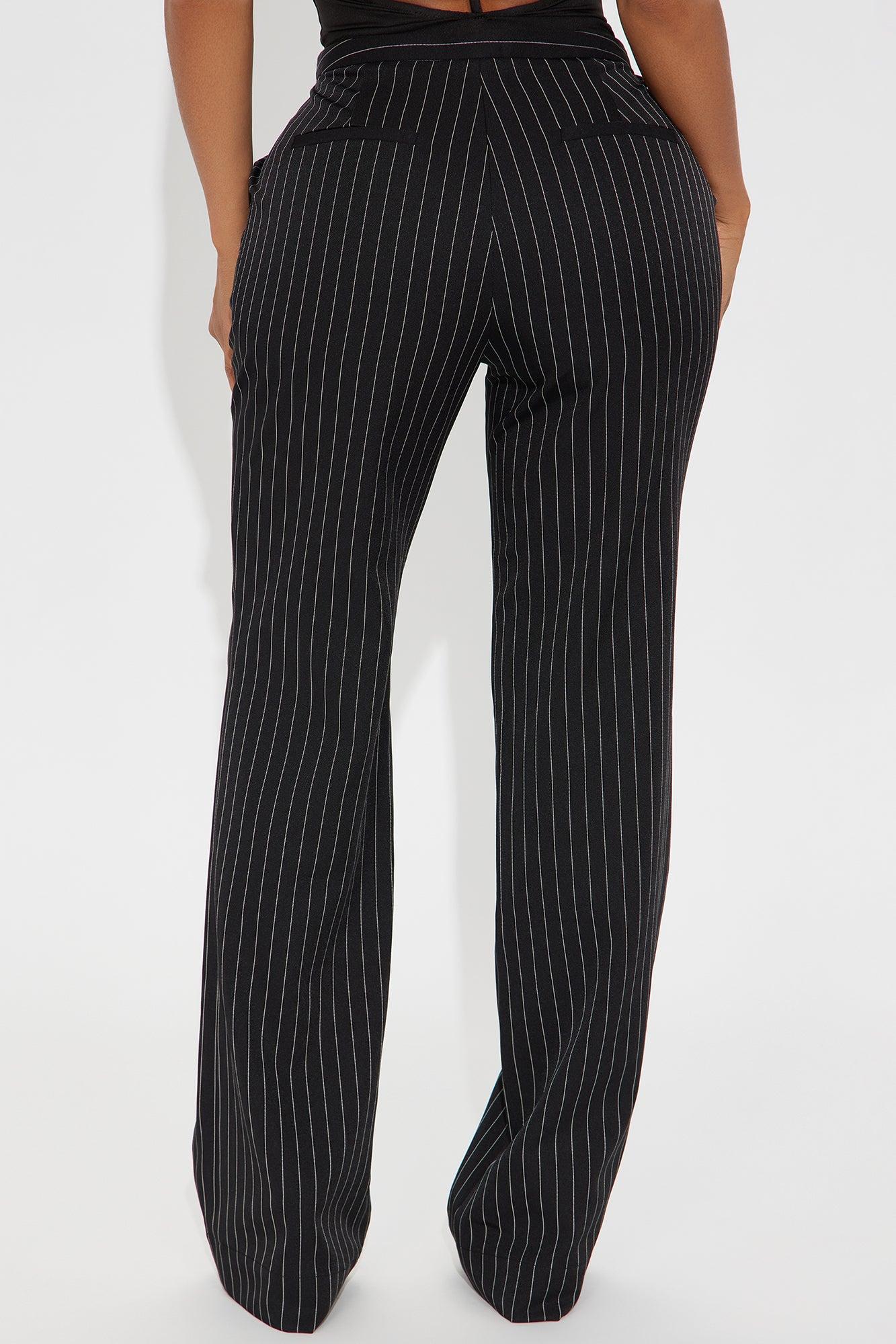 Madalyn Pinstripe Wide Leg Pant - Black Female Product Image