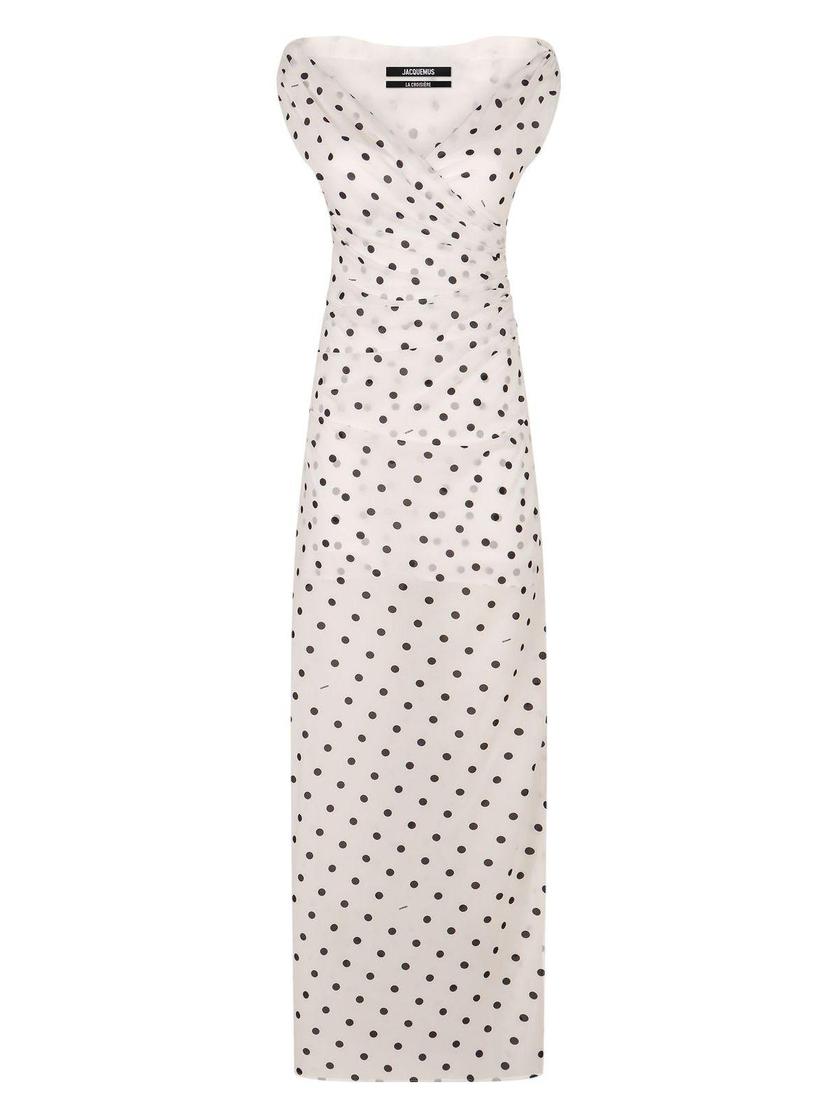 JACQUEMUS Women Rita Pois Long Dress In White Product Image
