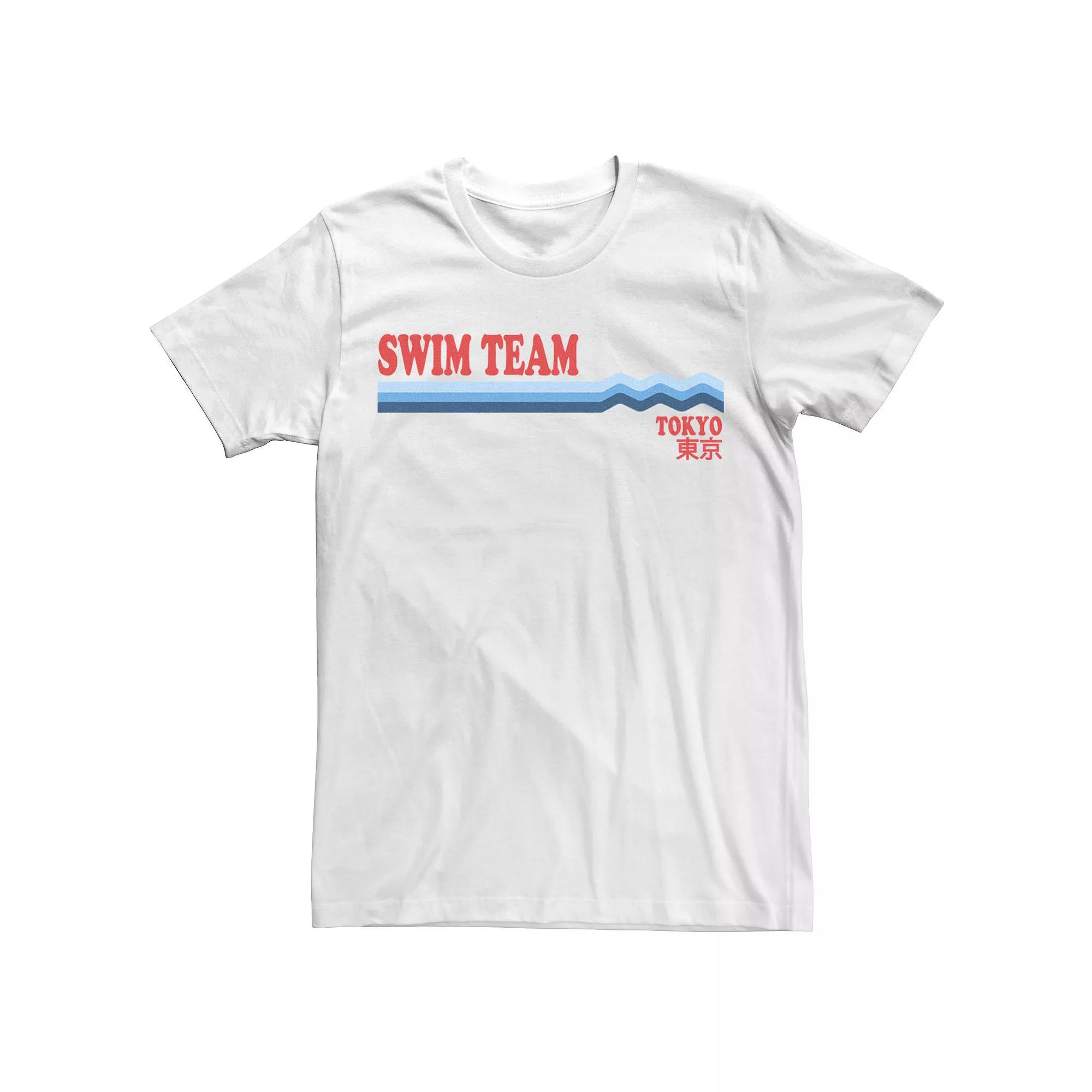 Men's Swim Team Tokyo Lines Tee, Size: Large, White Product Image