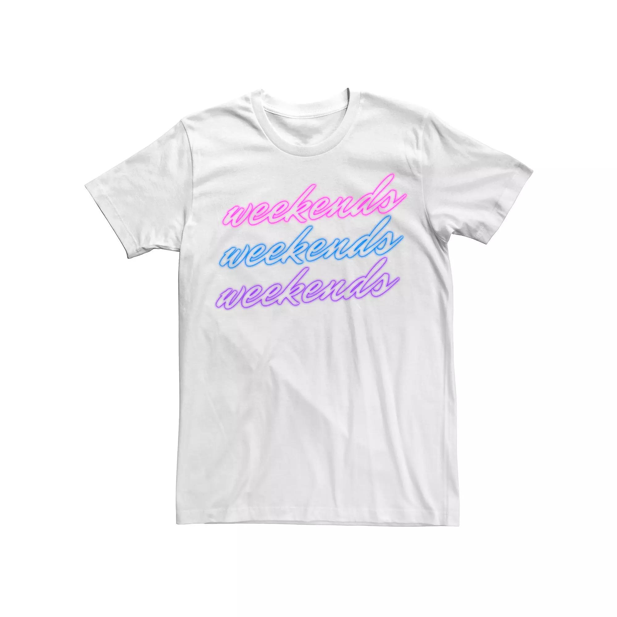 Men's Weekends Neon Cursive Tee, Size: 3XL, Black Product Image