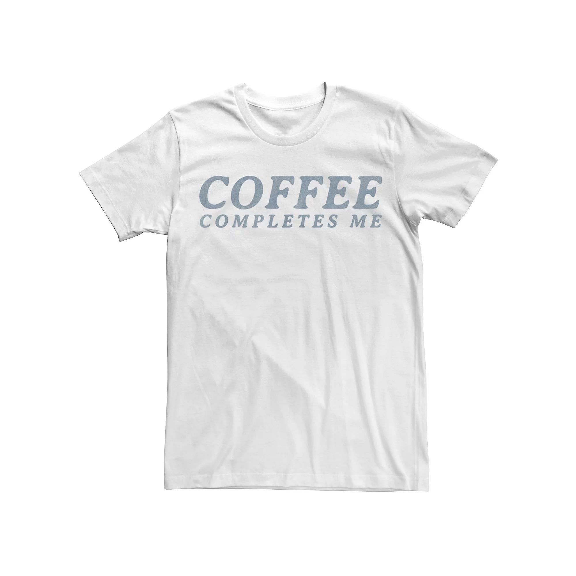 Men's Trendy Coffee Completes Me Tee,  Product Image