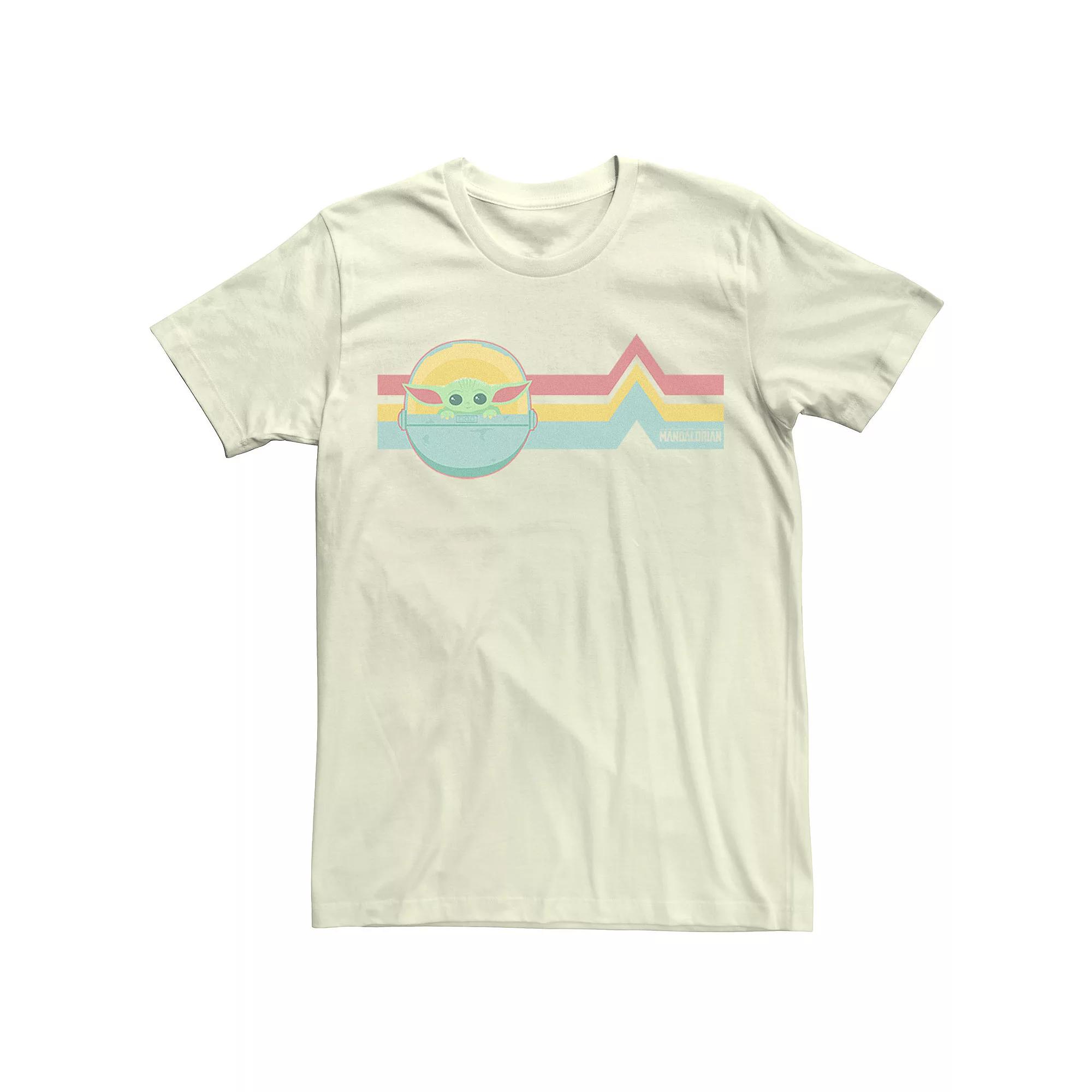 Men's Star Wars The Mandalorian The Child Rainbow Chest Lines Tee,  Product Image