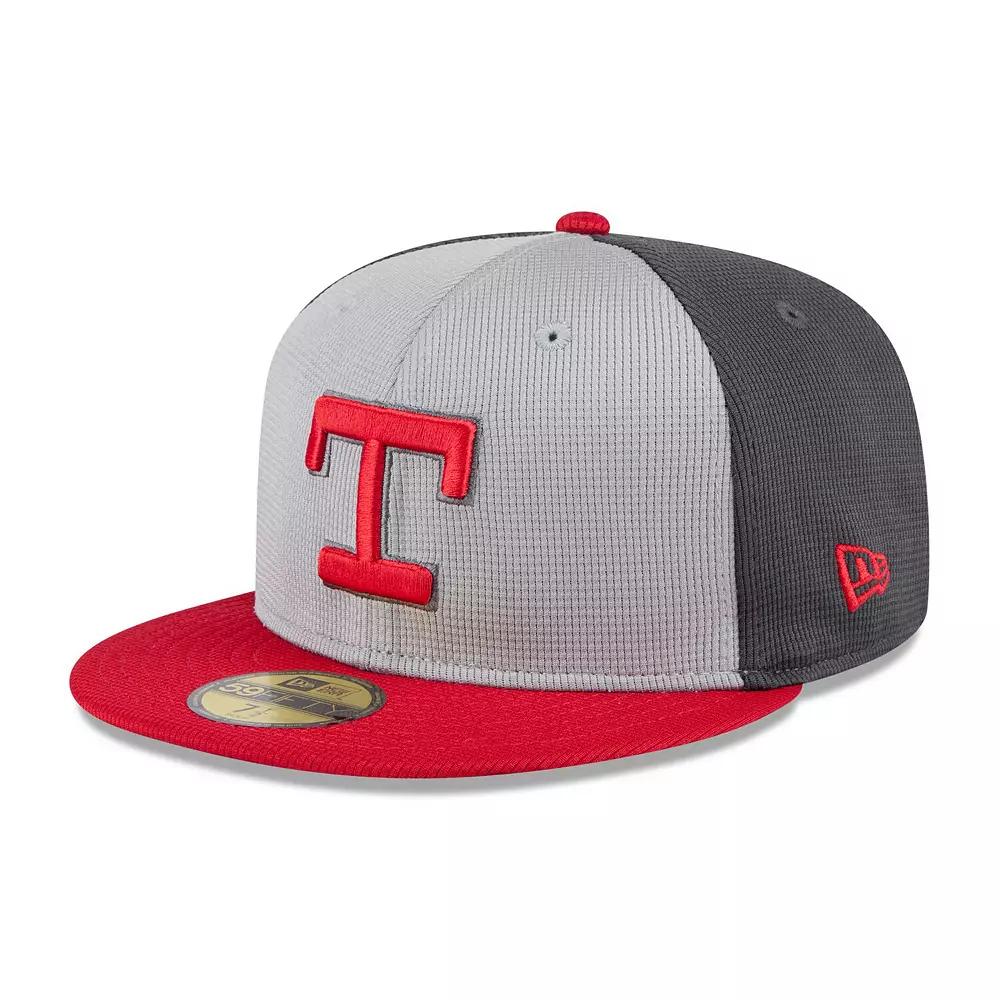 Mens New Era Gray/Red Texas Rangers 2025 Batting Practice 59FIFTY Fitted Hat Product Image