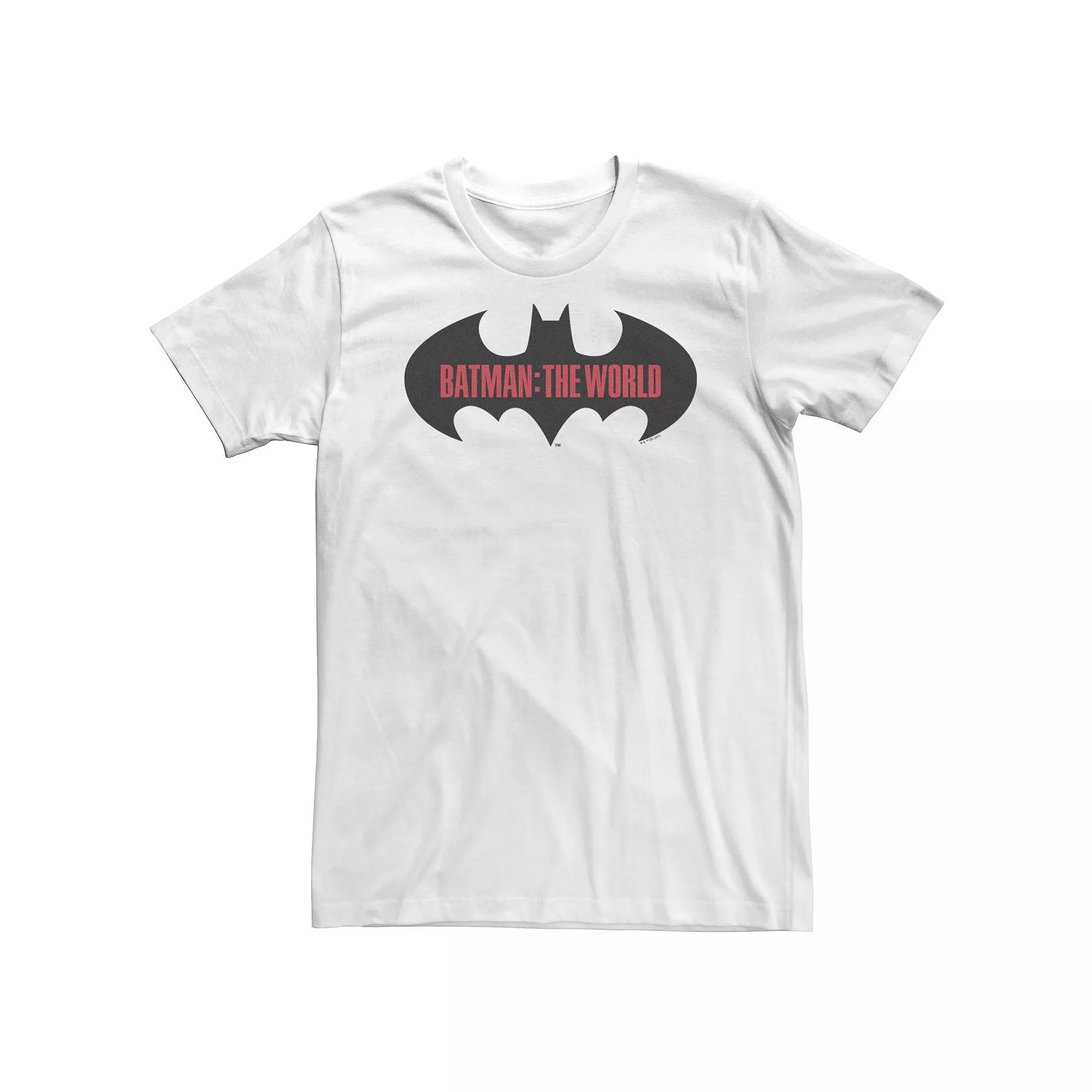 Big & Tall DC Comics Batman: Il Mondo Bat Logo Tee, Men's, Size: 4XLT, White Product Image
