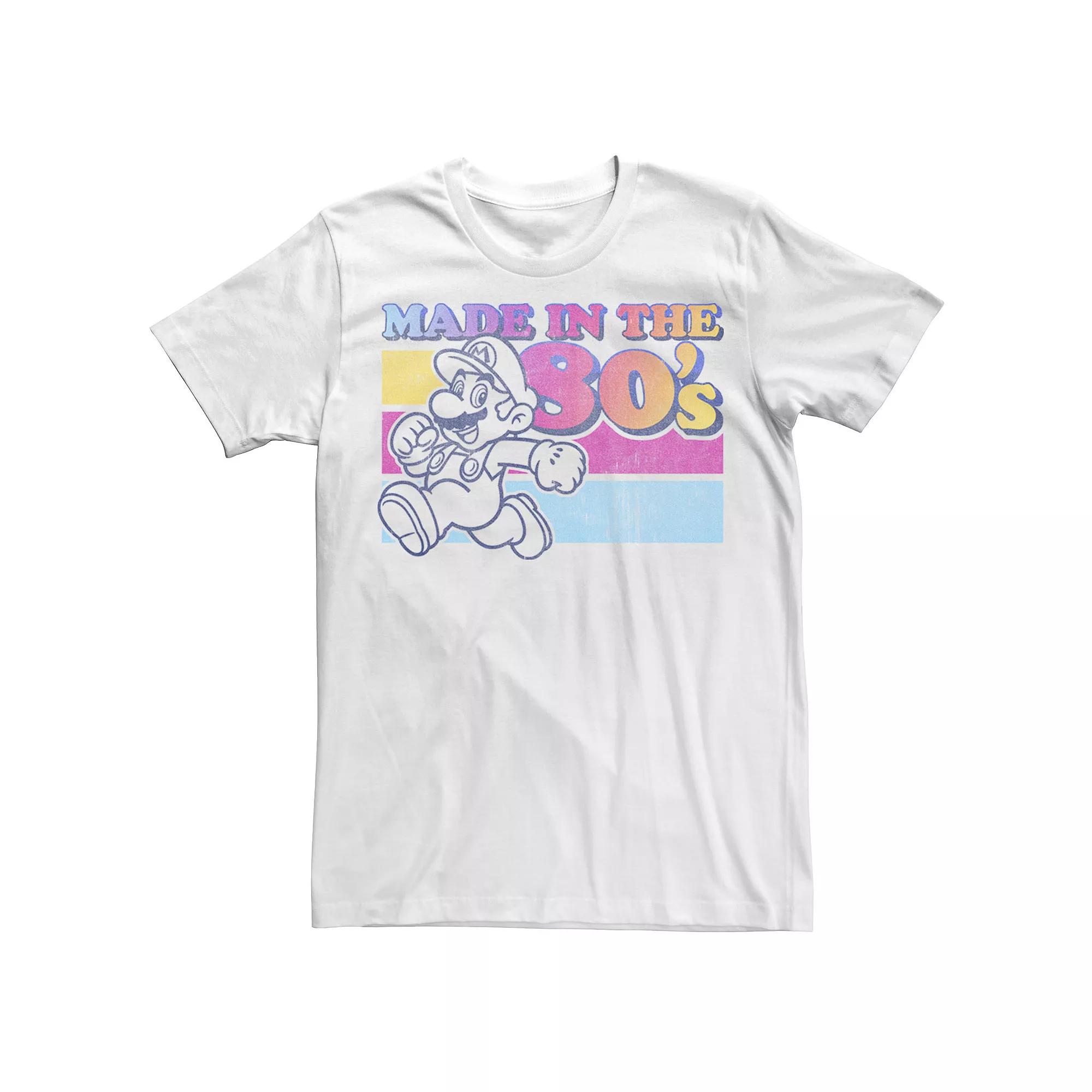 Big & Tall Nintendo Super Mario Made In The 80's Retro Gradient Color Fade Tee, Men's, Size: 5XL, White Product Image