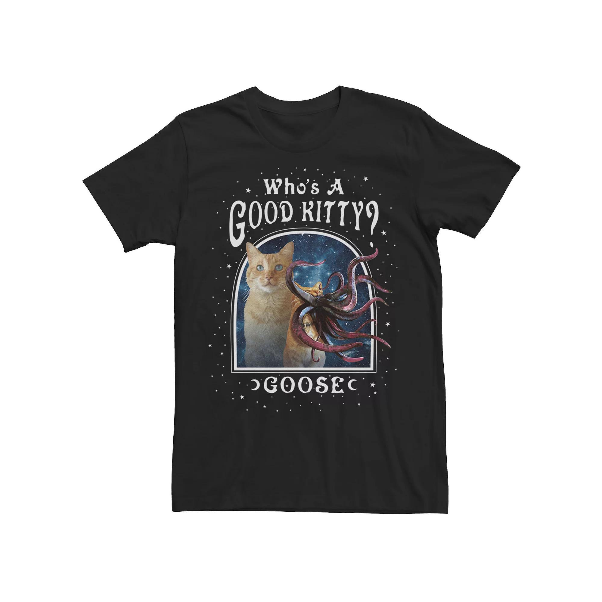 Men's Marvel Captain Marvel Who's A Good Kitty Goose Cosmic Portrait Graphic Tee,  Product Image