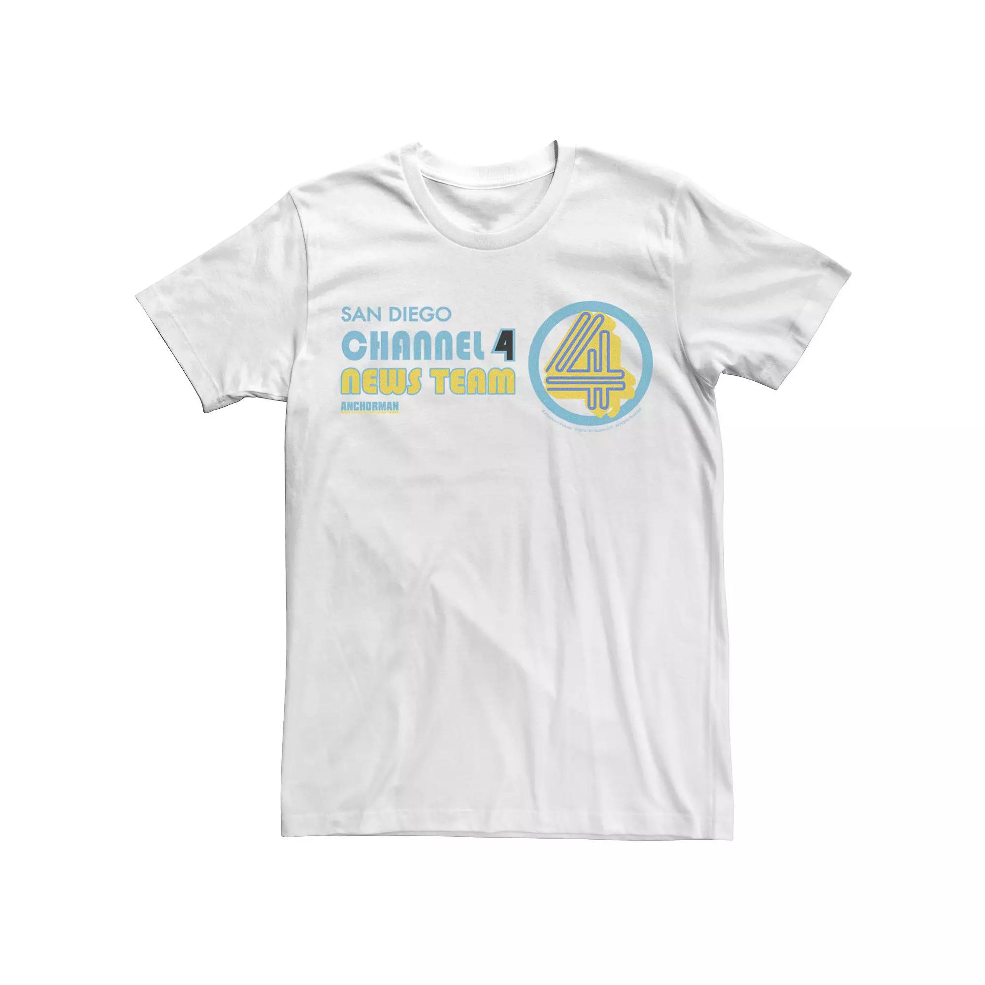 Men's Anchorman Ron Burgundy Channel 4 Tee,  Product Image