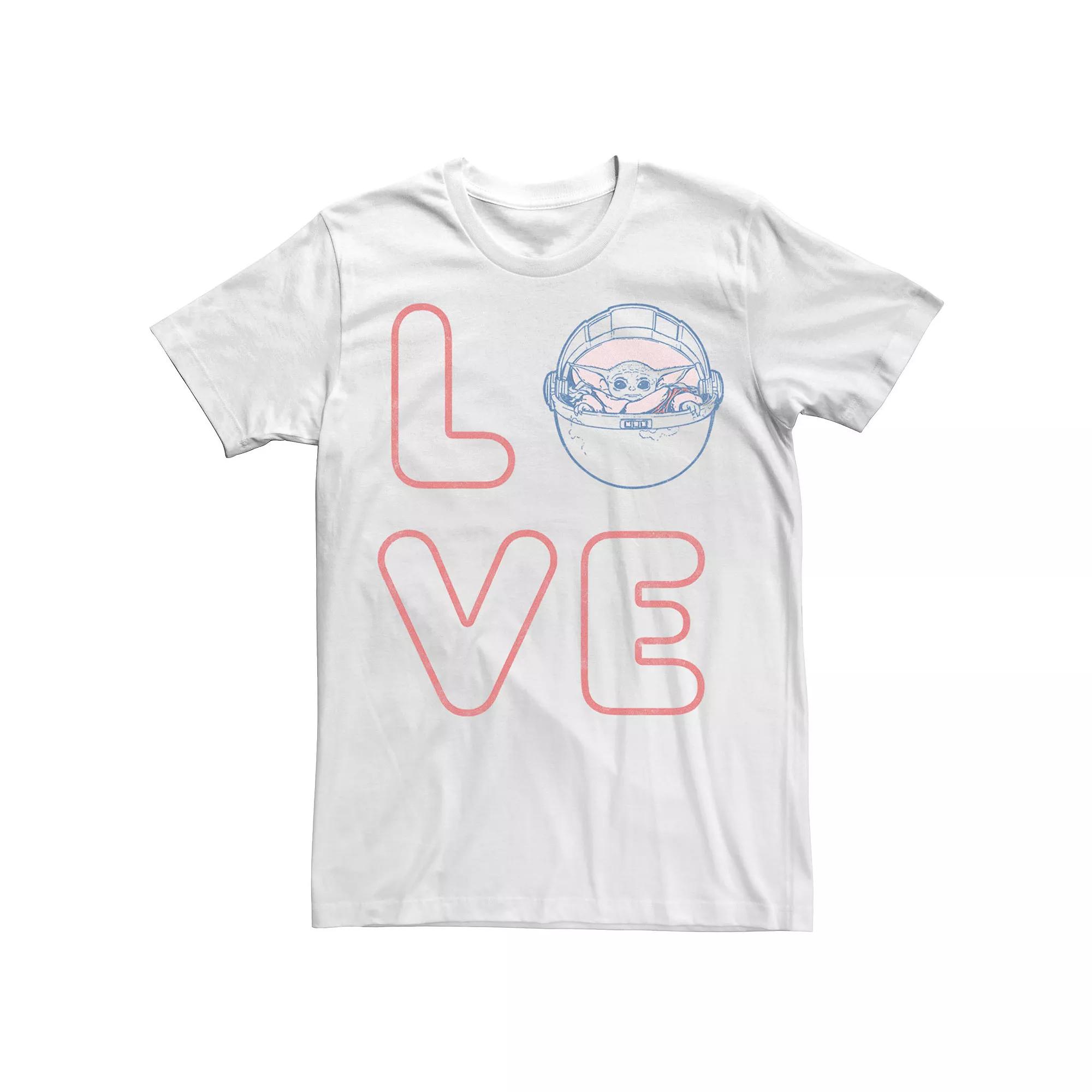 Big & Tall Star Wars: The Mandalorian The Child Valentine's Day "Love" Box Up Tee, Men's,  Product Image