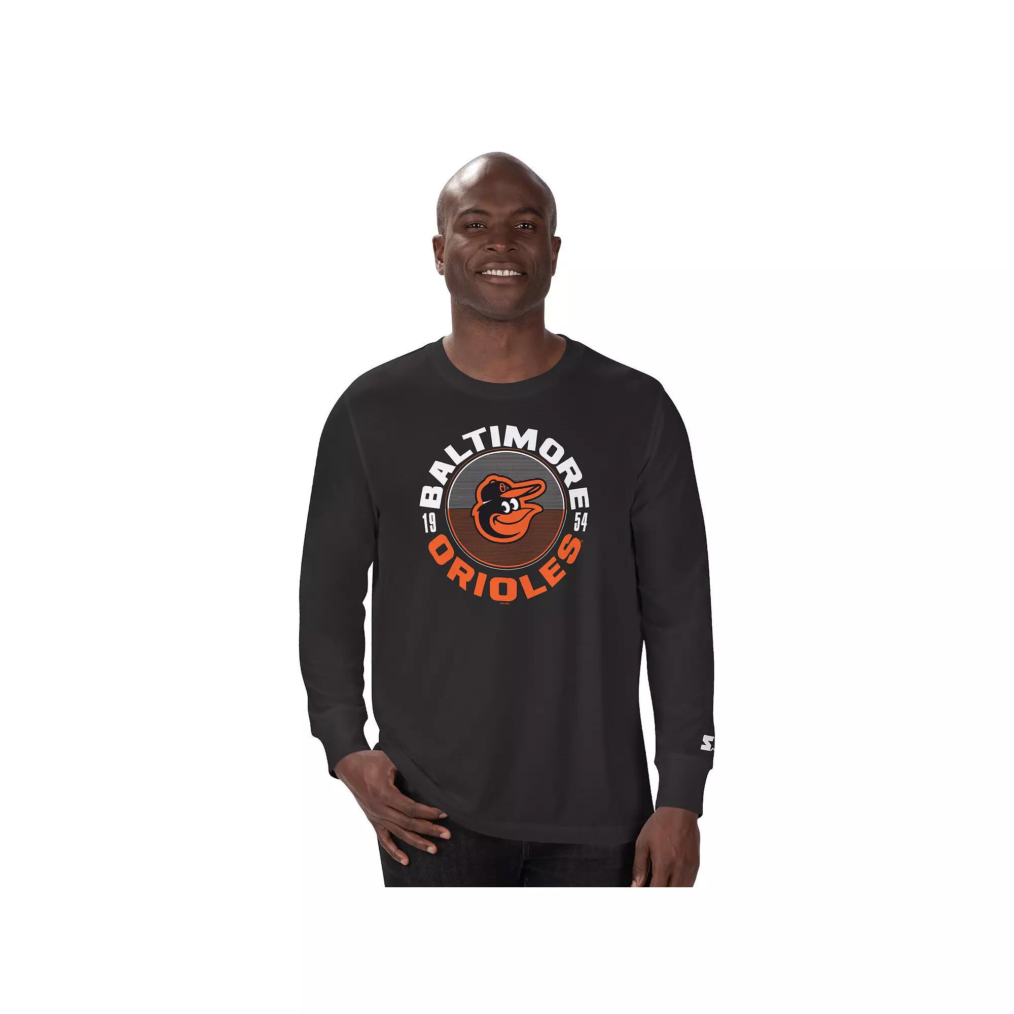Men's Starter Navy Chicago Bears Half Time Long Sleeve T-Shirt,  Product Image