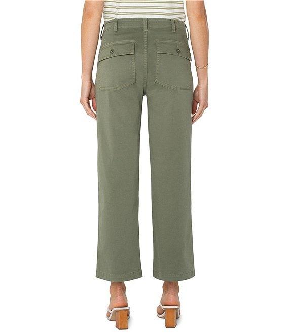 Liverpool Los Angeles Twill Wide Leg Cropped Cargo Pants Product Image