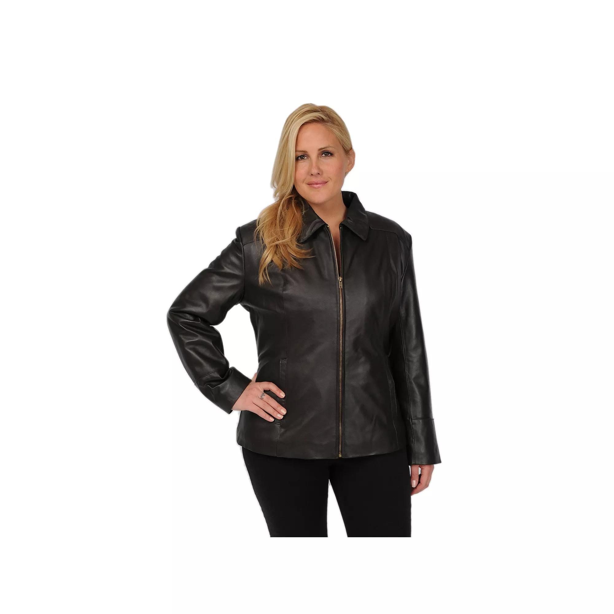 Plus Size Excelled Leather Scuba Jacket, Women's, Size: 2XL, Brown Product Image