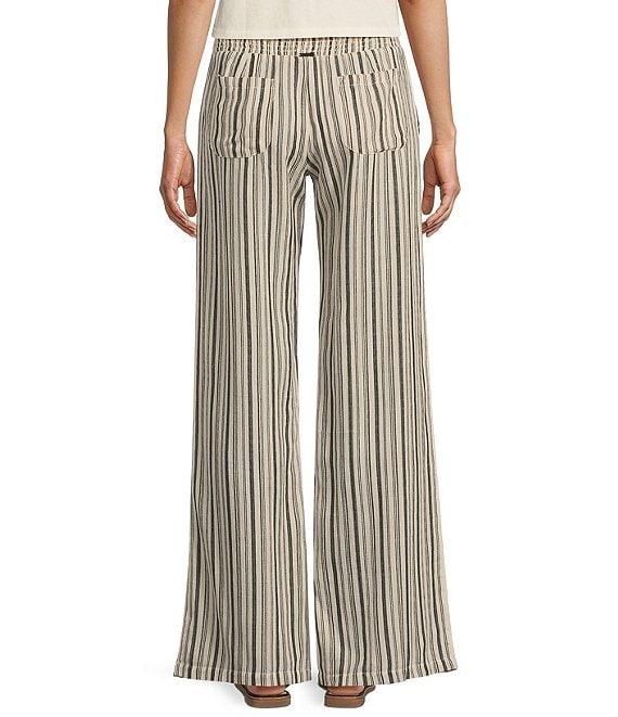 Billabong New Waves High Rise Smocked Striped Pants Product Image