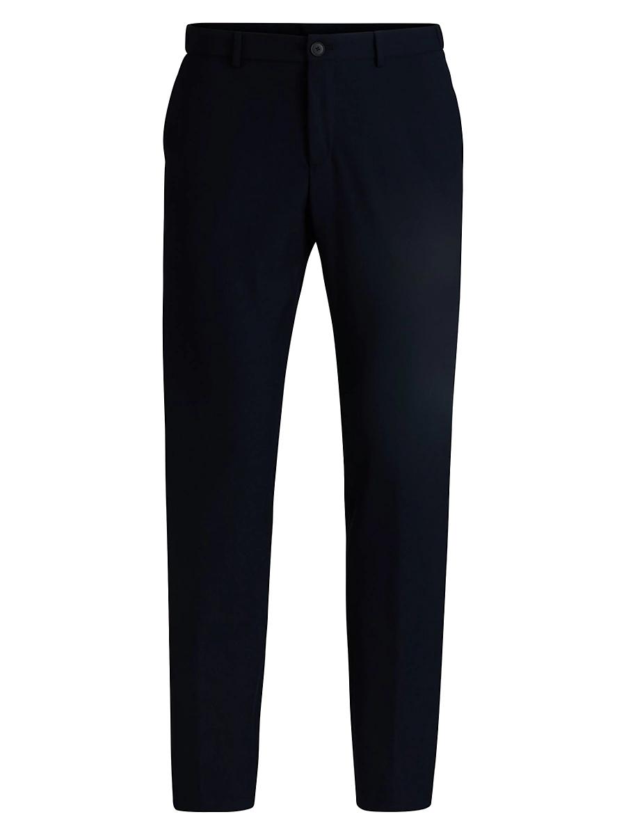 Mens Slim-Fit Washable Trousers in Micro-Patterned Stretch Fabric Product Image