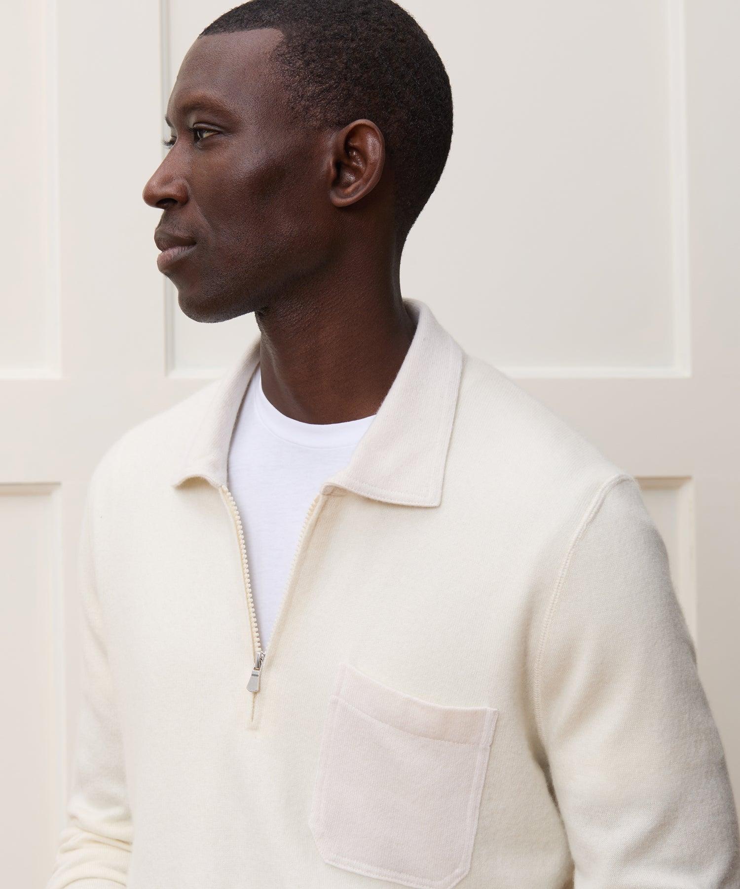 Italian Cashmere Half-Zip Sweater Polo Product Image