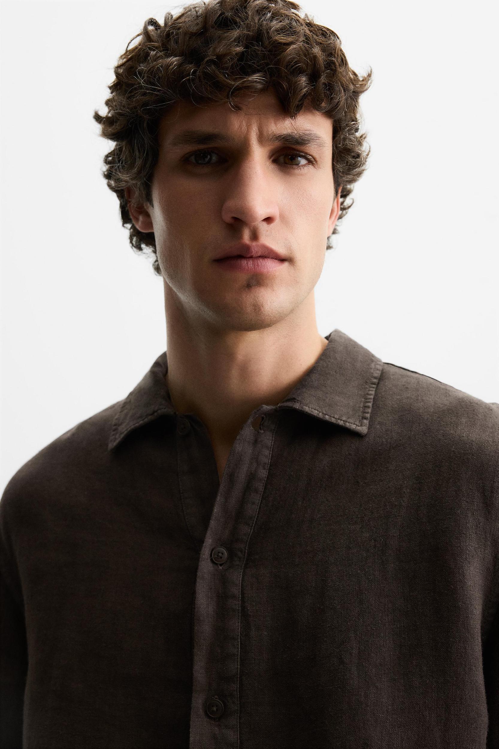 100% LINEN POLO SHIRT Product Image