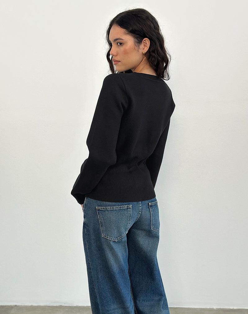 Subra Long Sleeve Cardigan in Black Female Product Image