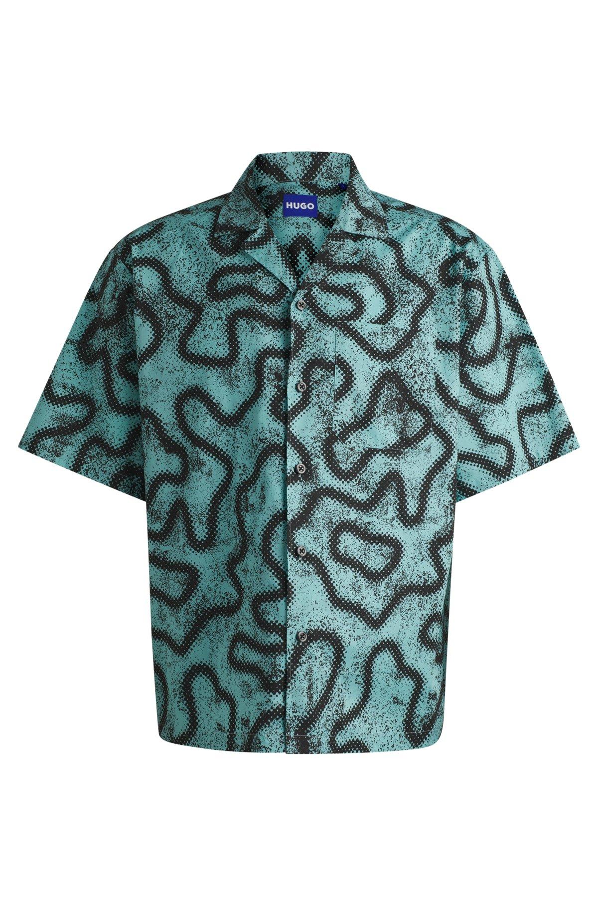 Relaxed-fit shirt in printed cotton poplin Product Image