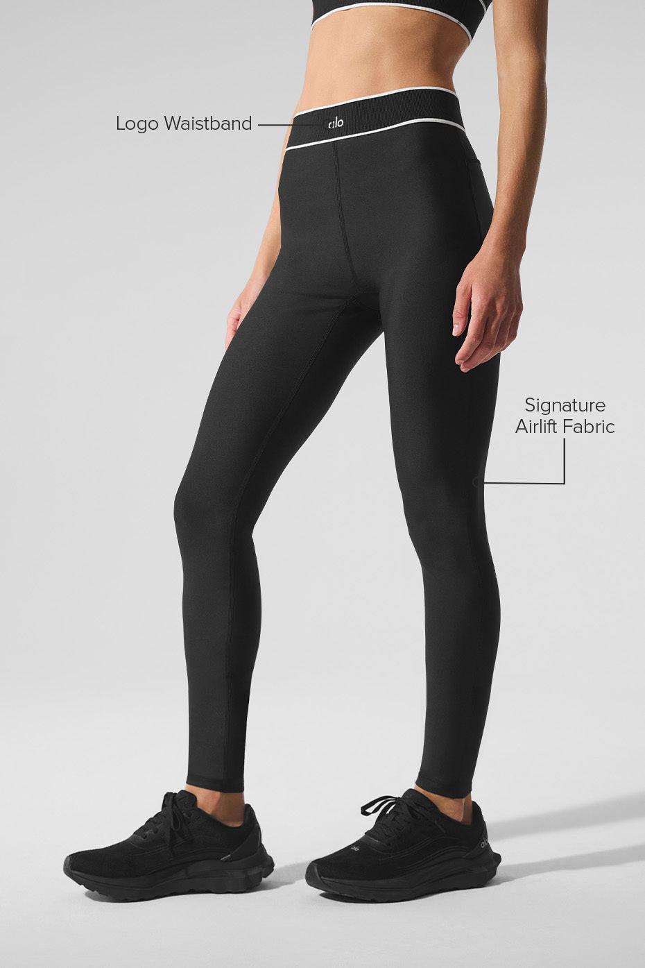 Airlift High-Waist Alignment Legging - Black/White Product Image