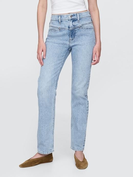 High Rise Studded &apos;90s Straight Jeans Product Image