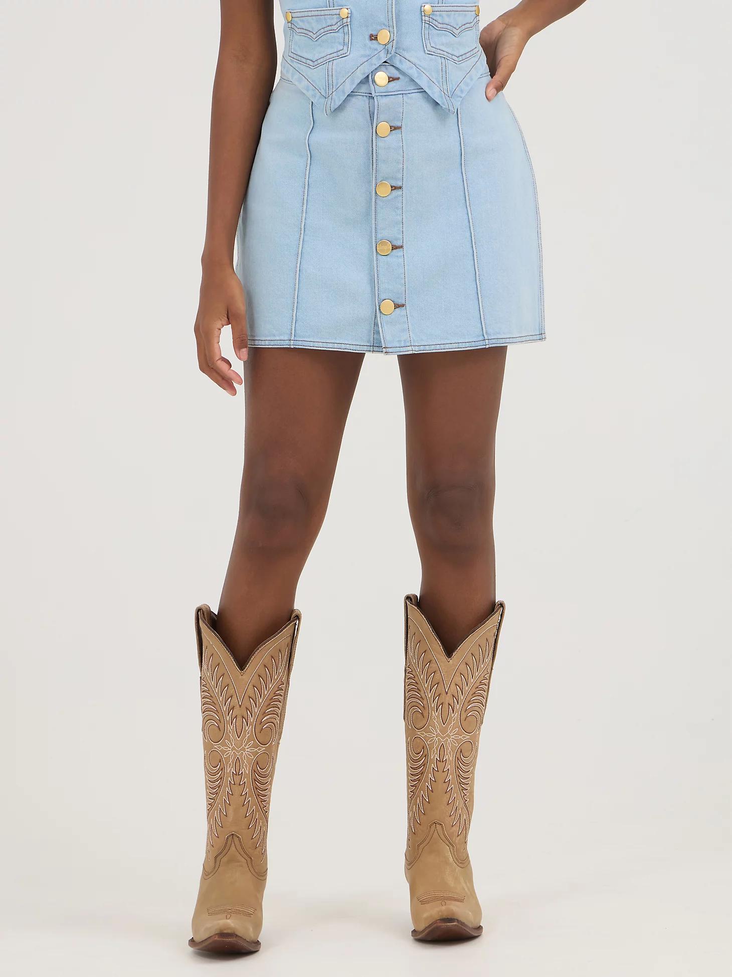 Wrangler® x Yellow Rose by Kendra Scott Denim Skirt | Women's SHORTS & SKIRTS | Wrangler® Product Image