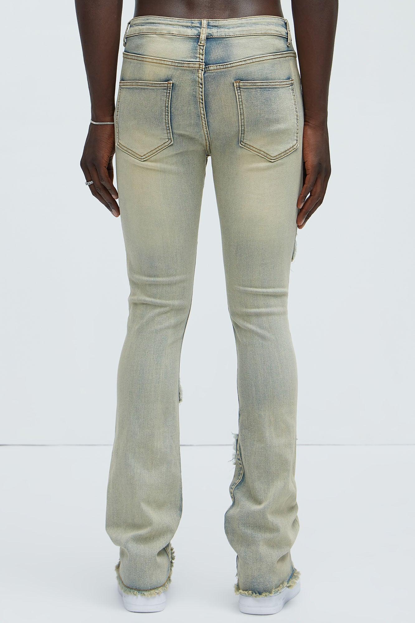 Get Started Cargo Stacked Skinny Flare Jeans - Medium Wash Product Image