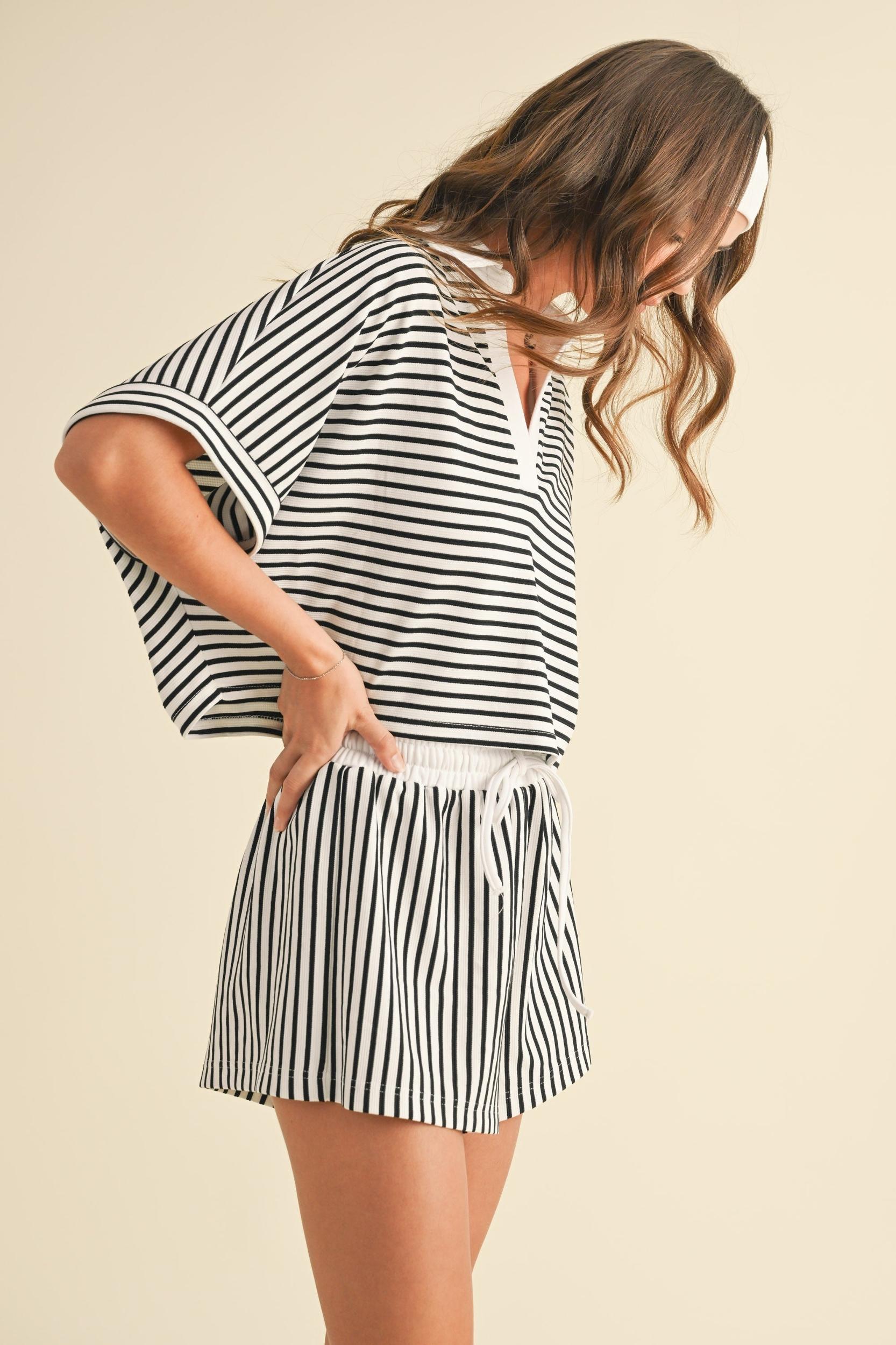 Striped Polo Lounge Set Product Image