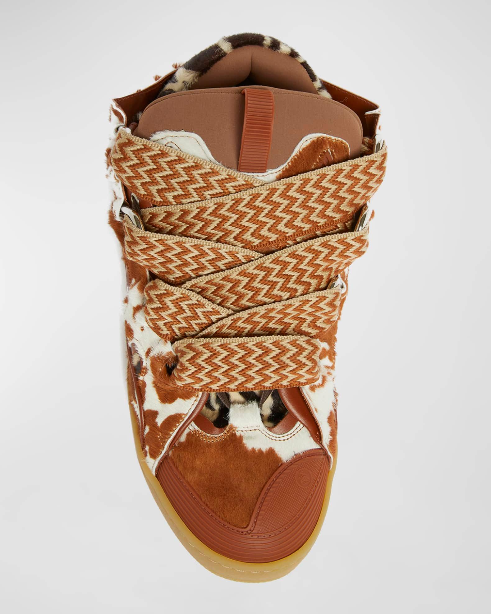 Men's Curb Pony-Effect Low-Top Sneakers Product Image