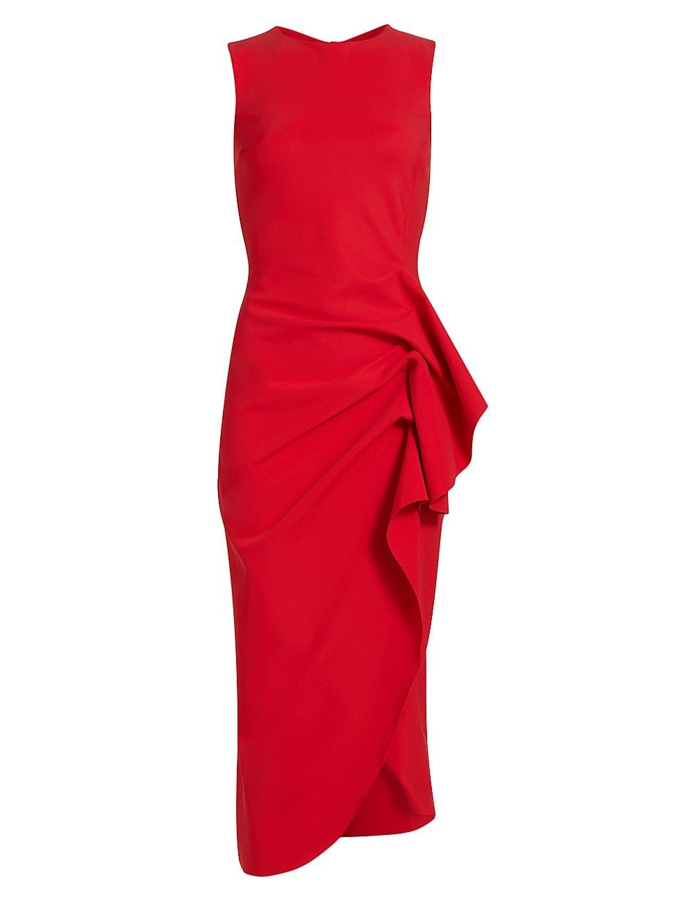 Womens Wang Ruffle Cocktail Midi-Dress Product Image