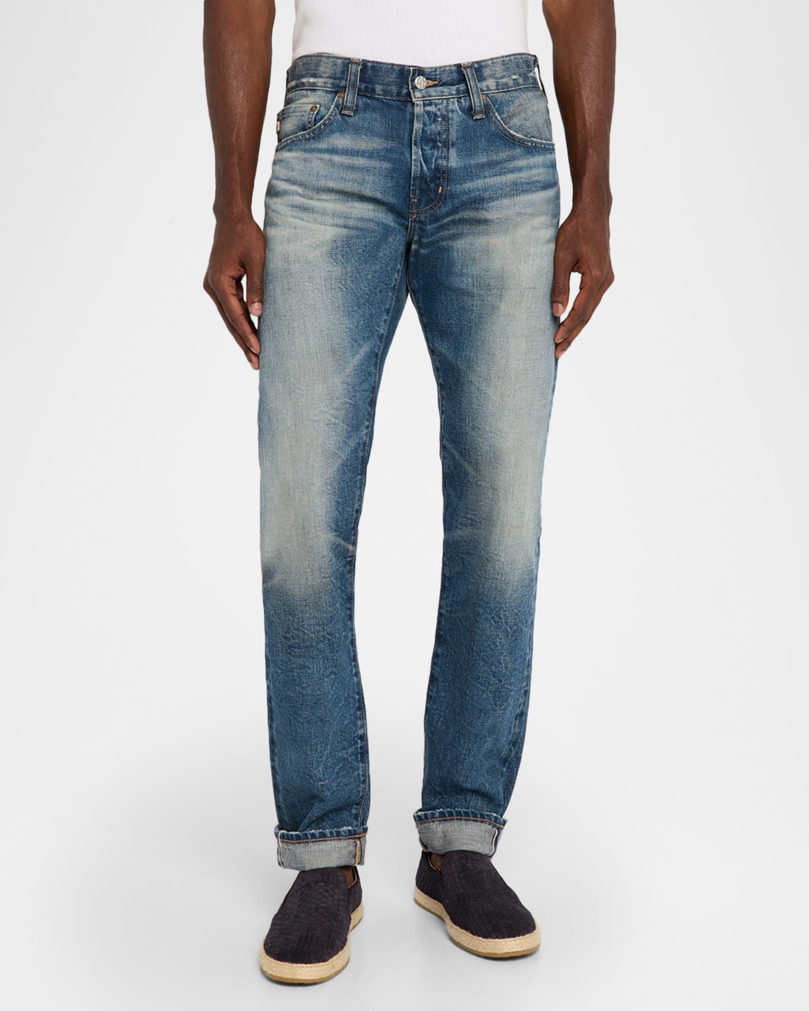 Men's Tellis Slim Faded Denim Jeans Product Image