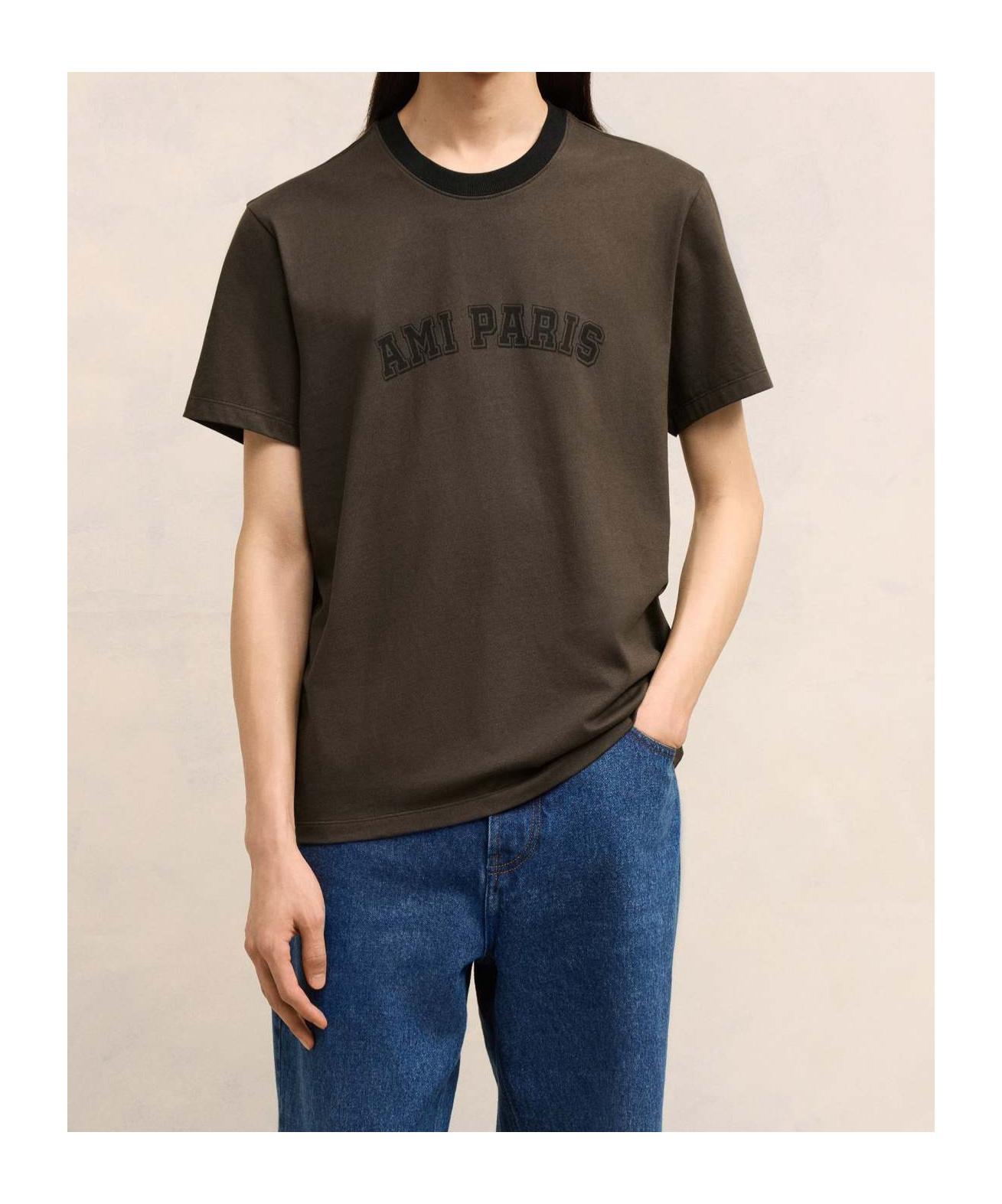 AMI ALEXANDRE MATTIUSSI Ami Paris T-shirt Brown In Dark Coffee Product Image