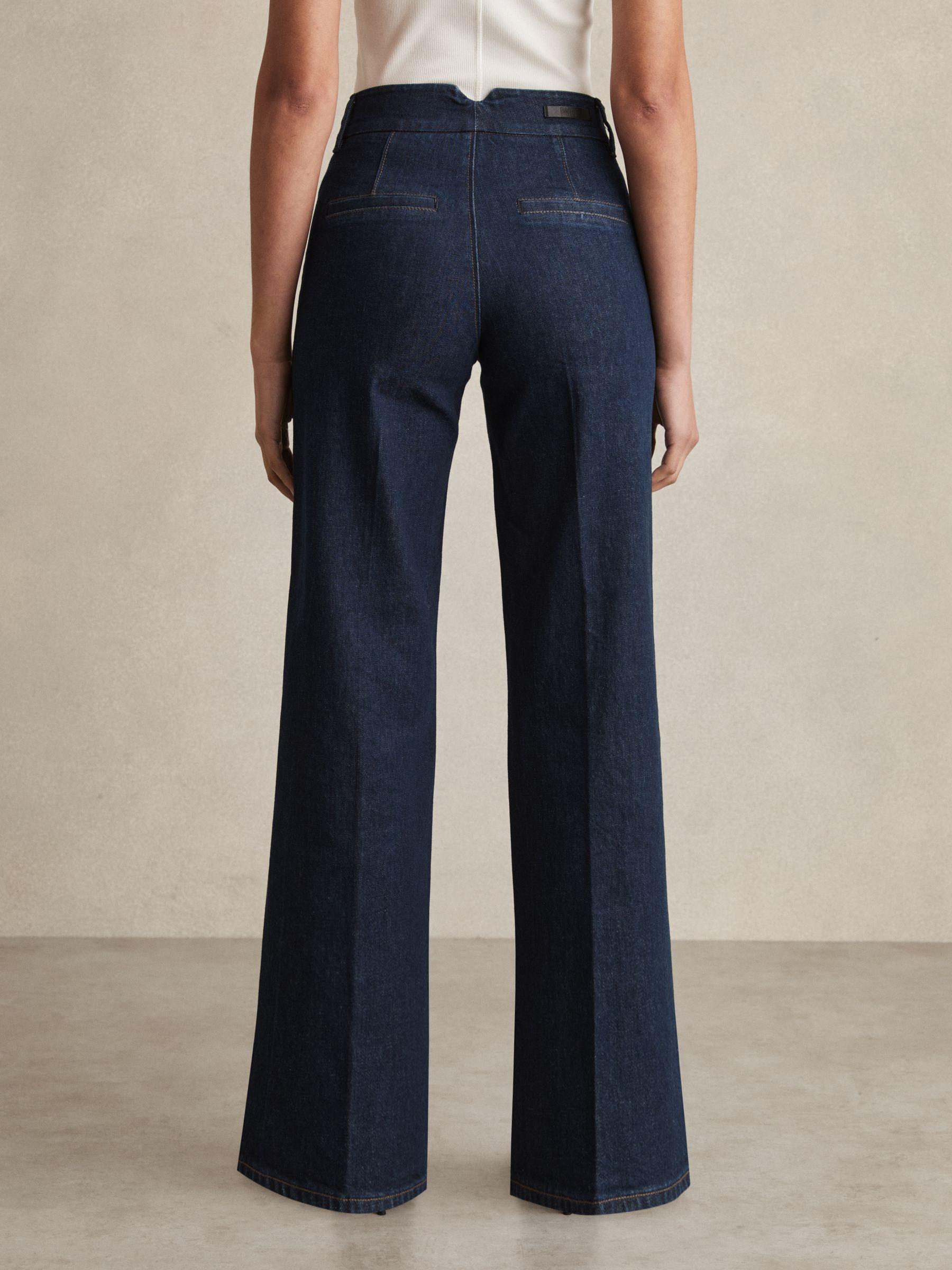 Paige Petite Wide-Leg Jeans in Dark Edinburgh Blue Product Image