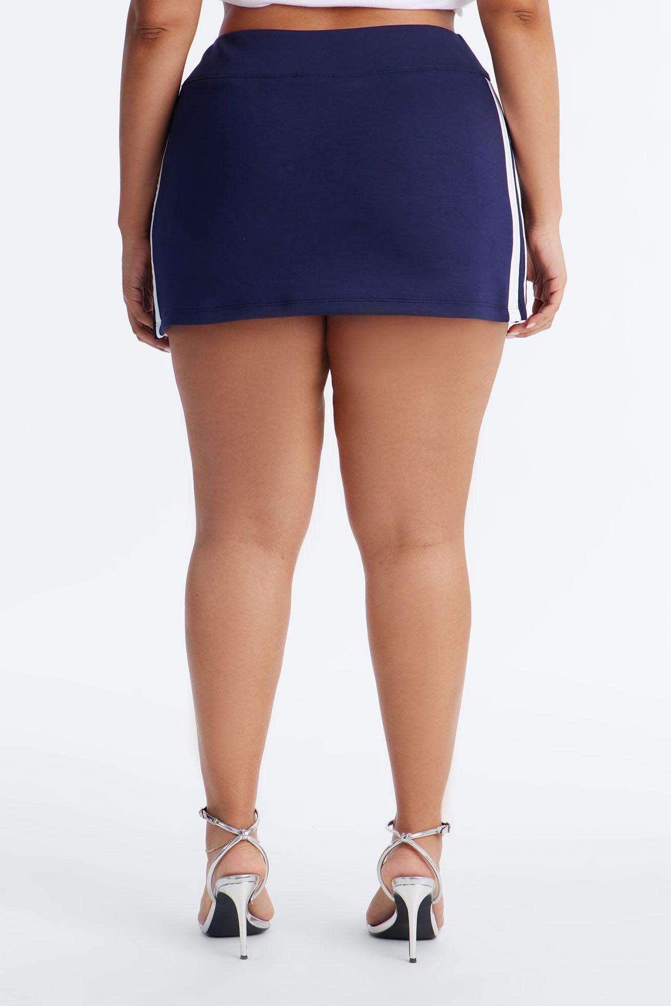 Playing Catch Up Scuba Micro Mini Skort - Navy Female Product Image