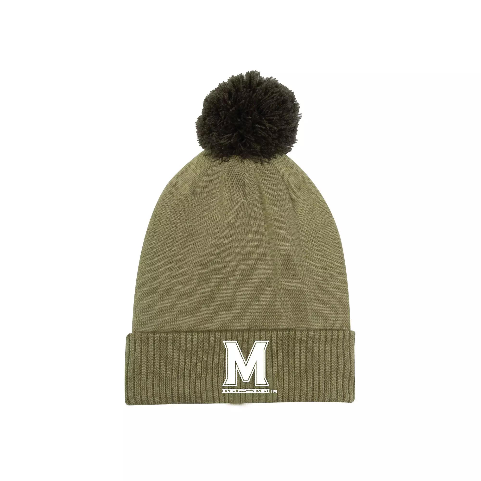 Men's Under Armour  Green Maryland Terrapins Freedom Collection Cuffed Knit Hat with Pom Product Image