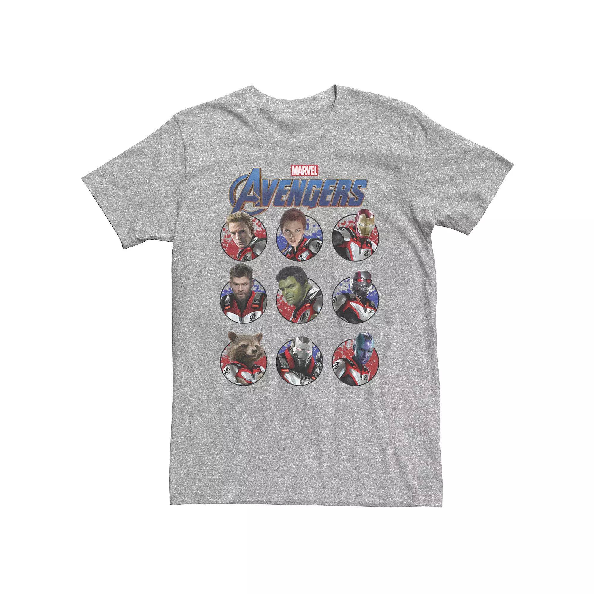 Big & Tall Marvel Avengers Endgame Main Cast Circles Tee, Men's,  Product Image