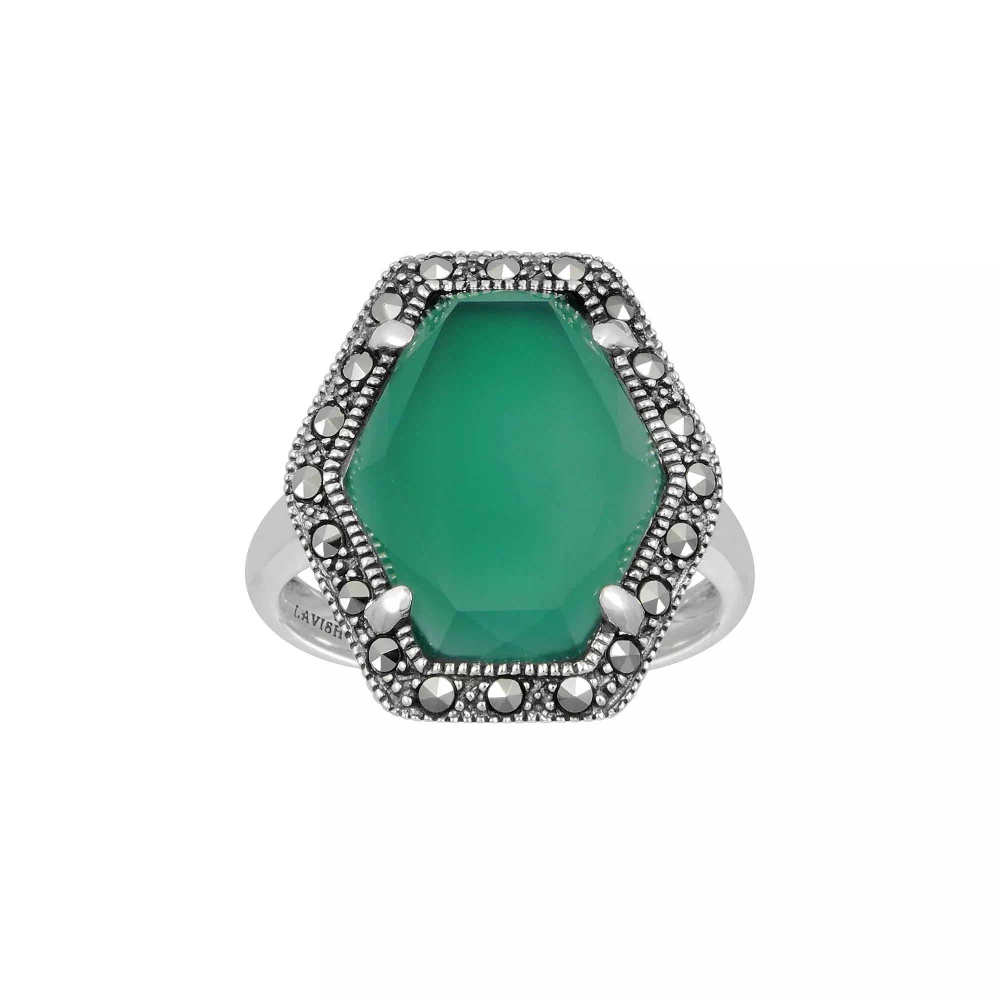 Lavish by TJM Sterling Silver Green Chalcedony Ring, Women's, Size: 6 Product Image