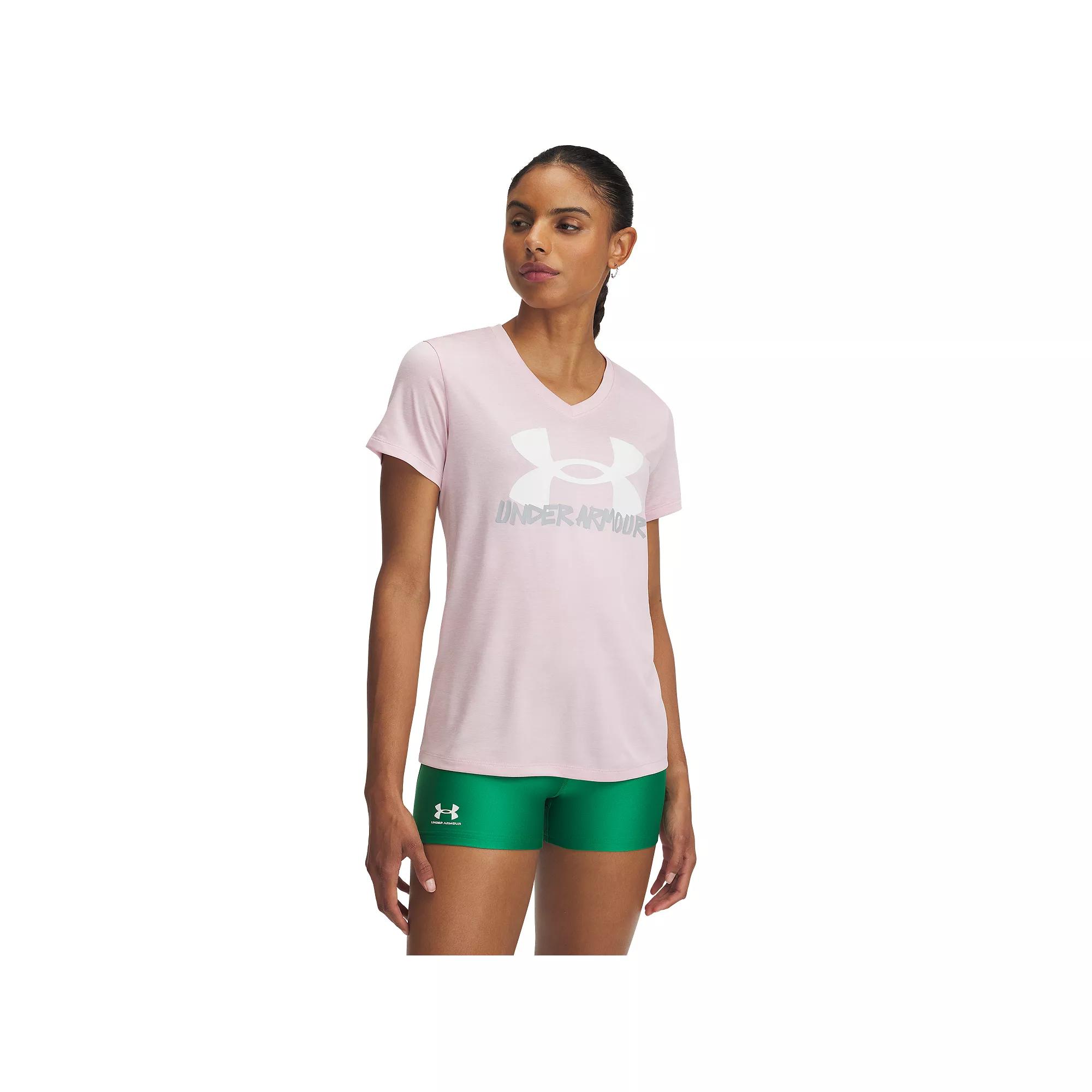 Women's Under Armour Tech™ Marker Short Sleeve Graphic Tee, Size: XXL, Ether Blue Product Image