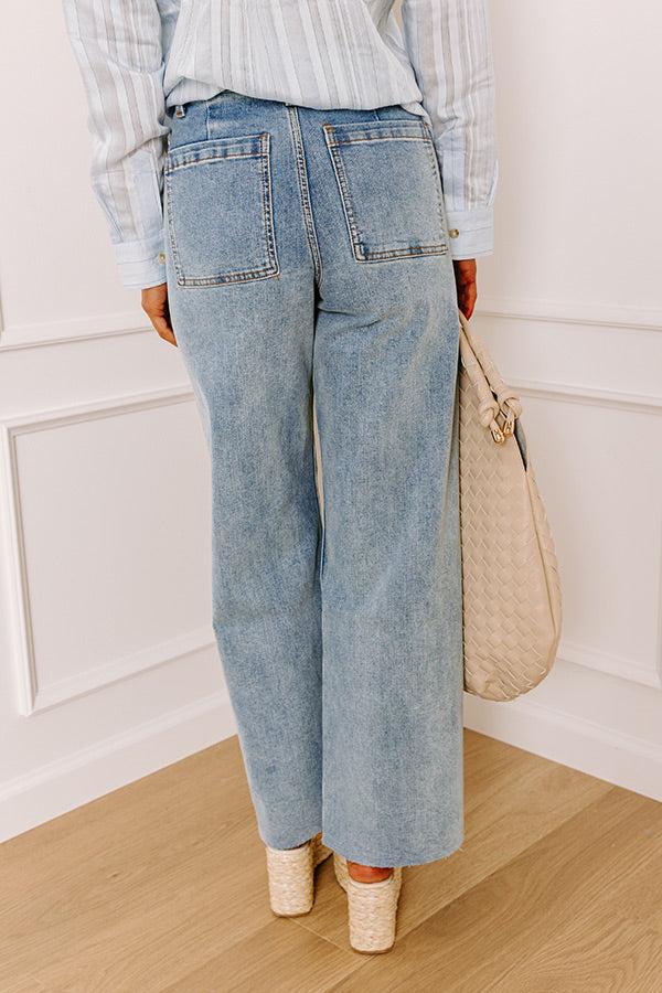 The Taron High Waist Wide Leg Pants in Medium Wash Product Image