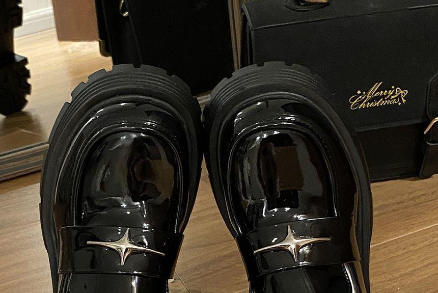 Star Accent Platform Loafers Product Image