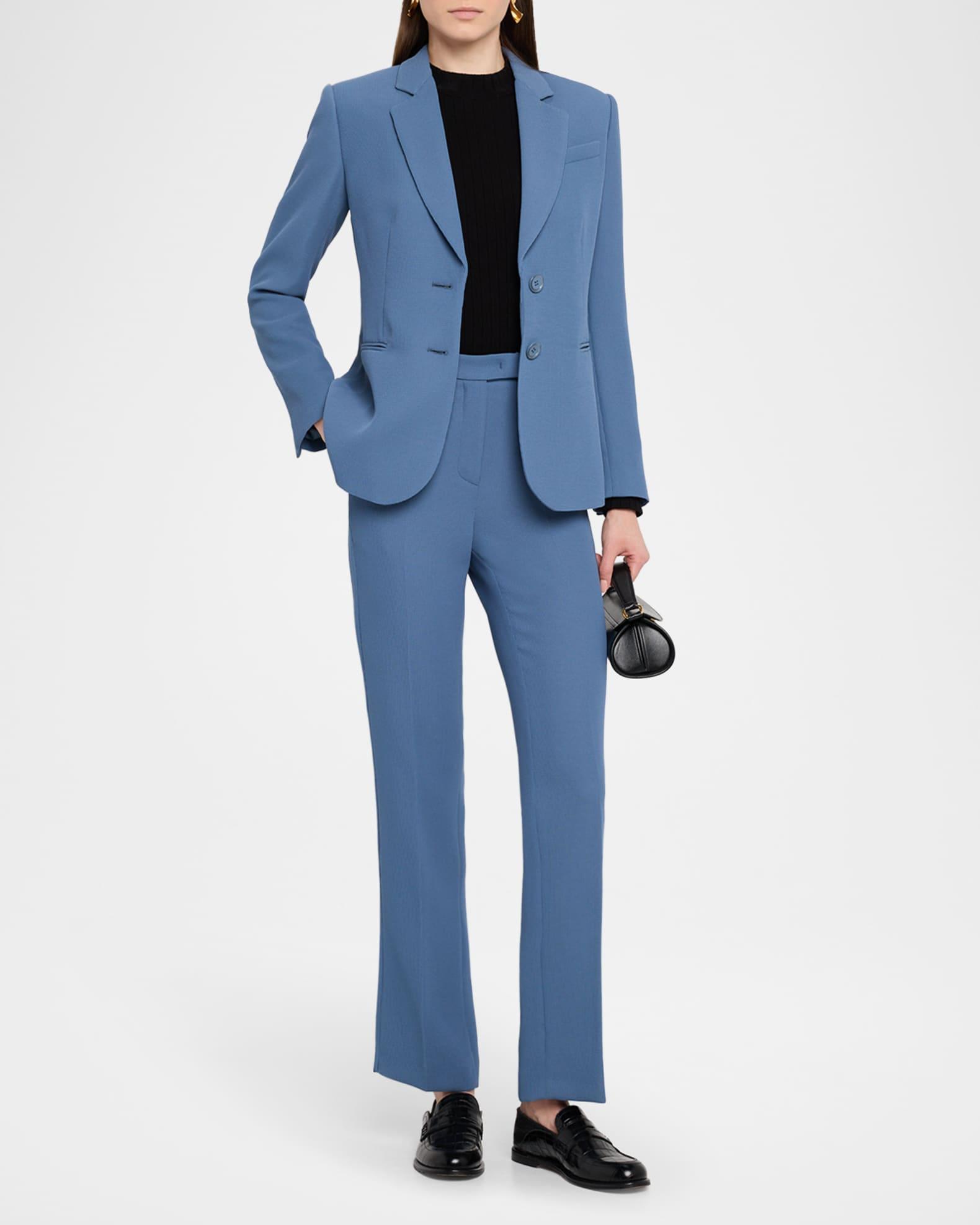 Cropped Slim-Fit Pique Trousers Product Image