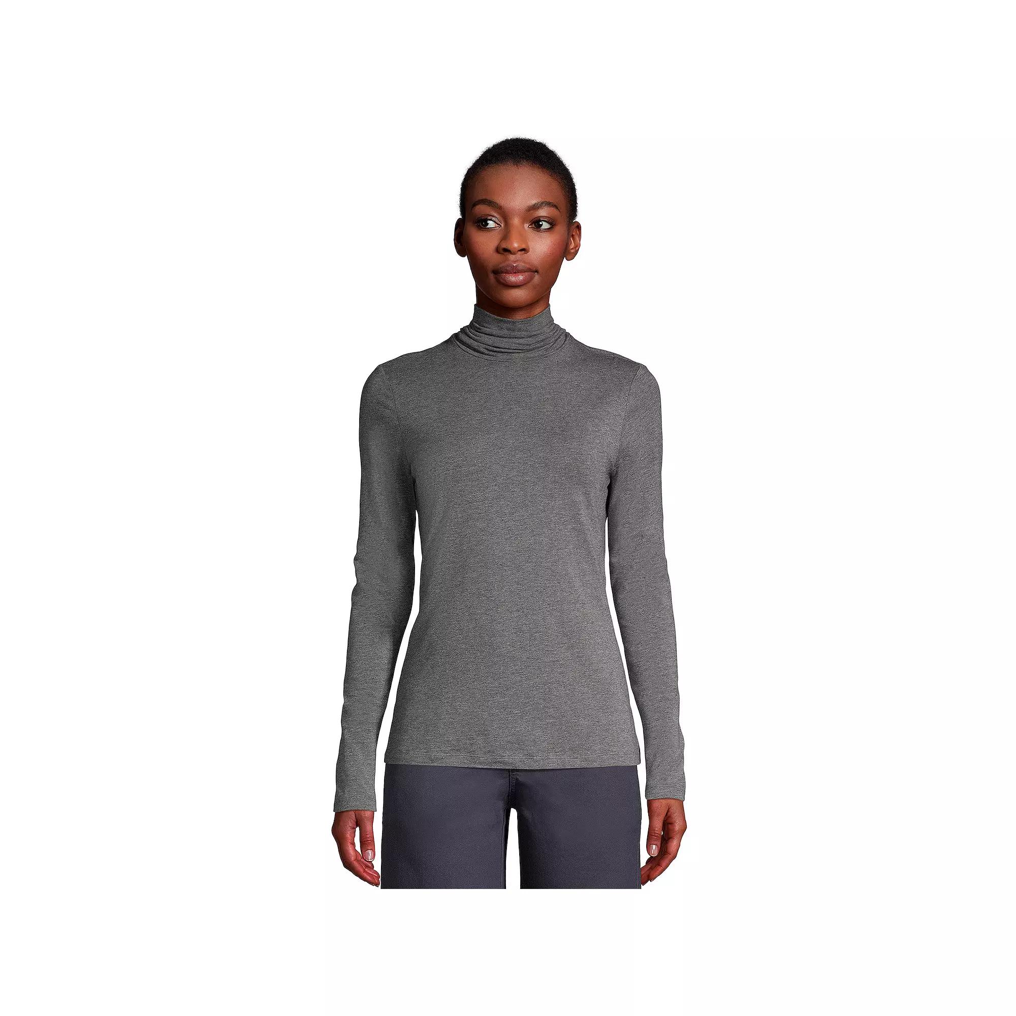 Women's Lands' End Lightweight Fitted Turtleneck,  Product Image